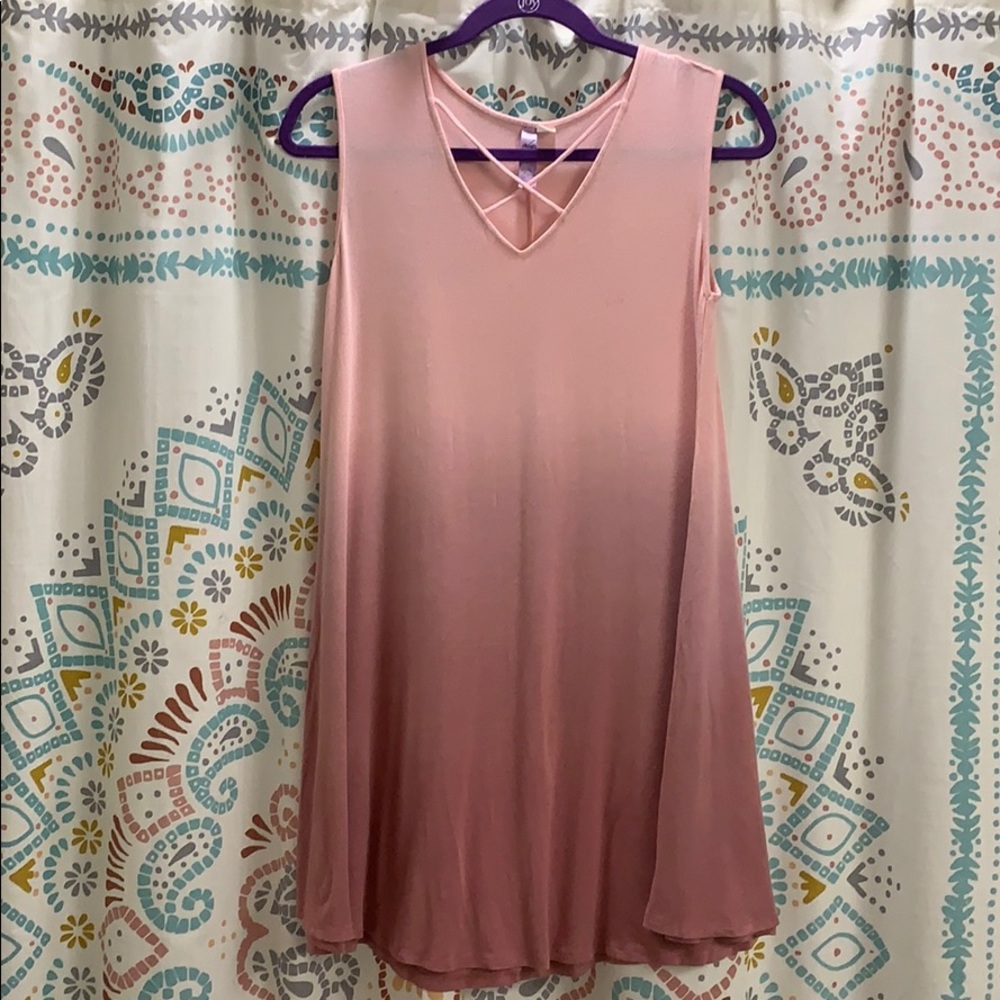 Pink ombre sleeveless mini dress